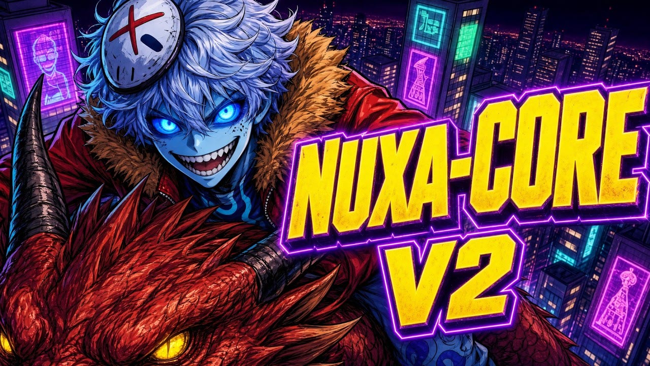Nuxa-core V2 cover with bold neon title